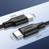 USB-C to USB-C Cable Ugreen US286, 60W, 3A, 1.5m, Black