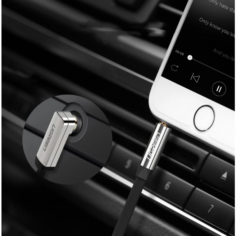 3.5mm to 3.5mm Audio Cable UGREEN AV119 Angled, 0.5m, Black