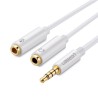3.5mm to 2 x 3.5mm Audio Cable UGREEN AV141, 0.2m, White