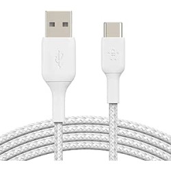 BELKIN Câble tressé USBA USBC 0.15m blan