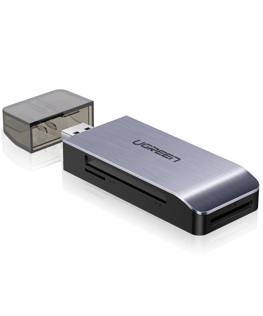 Ugreen - Adaptateur USB UGREEN 4 en 1 lecteur de cartes SD + microSD (argent)