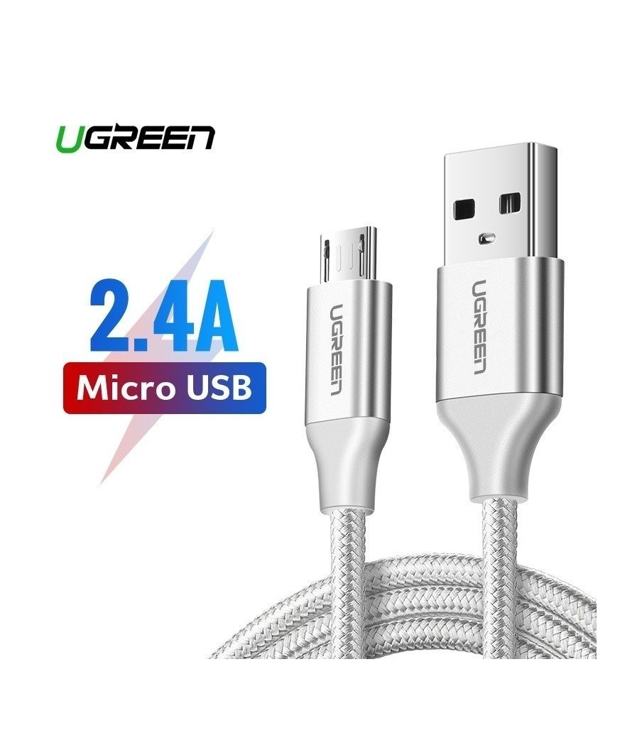 Ugreen - Câble micro USB UGREEN QC 3.0 2,4 A 1,5 m Blanc