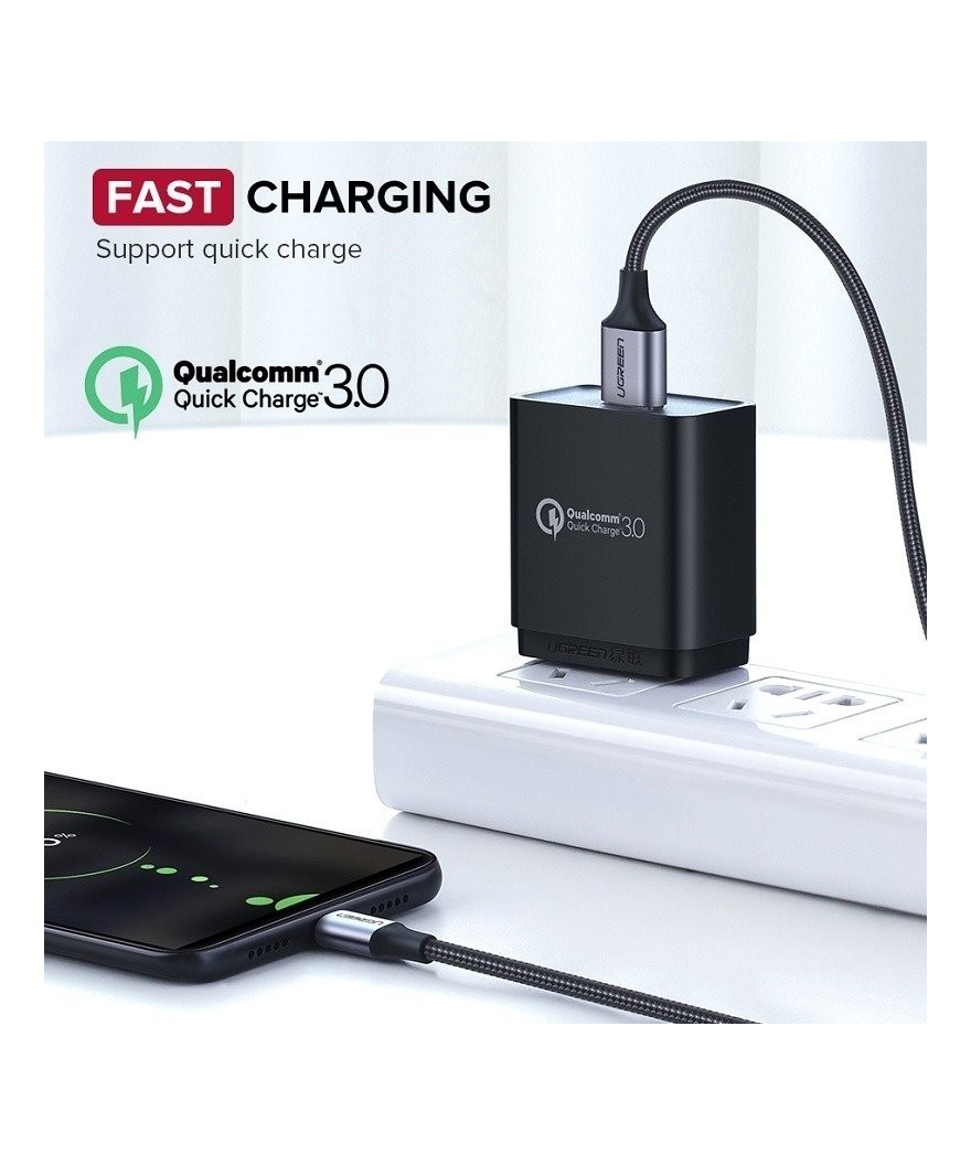 Ugreen - Câble micro USB UGREEN QC 3.0 2,4 A 1,5 m Blanc