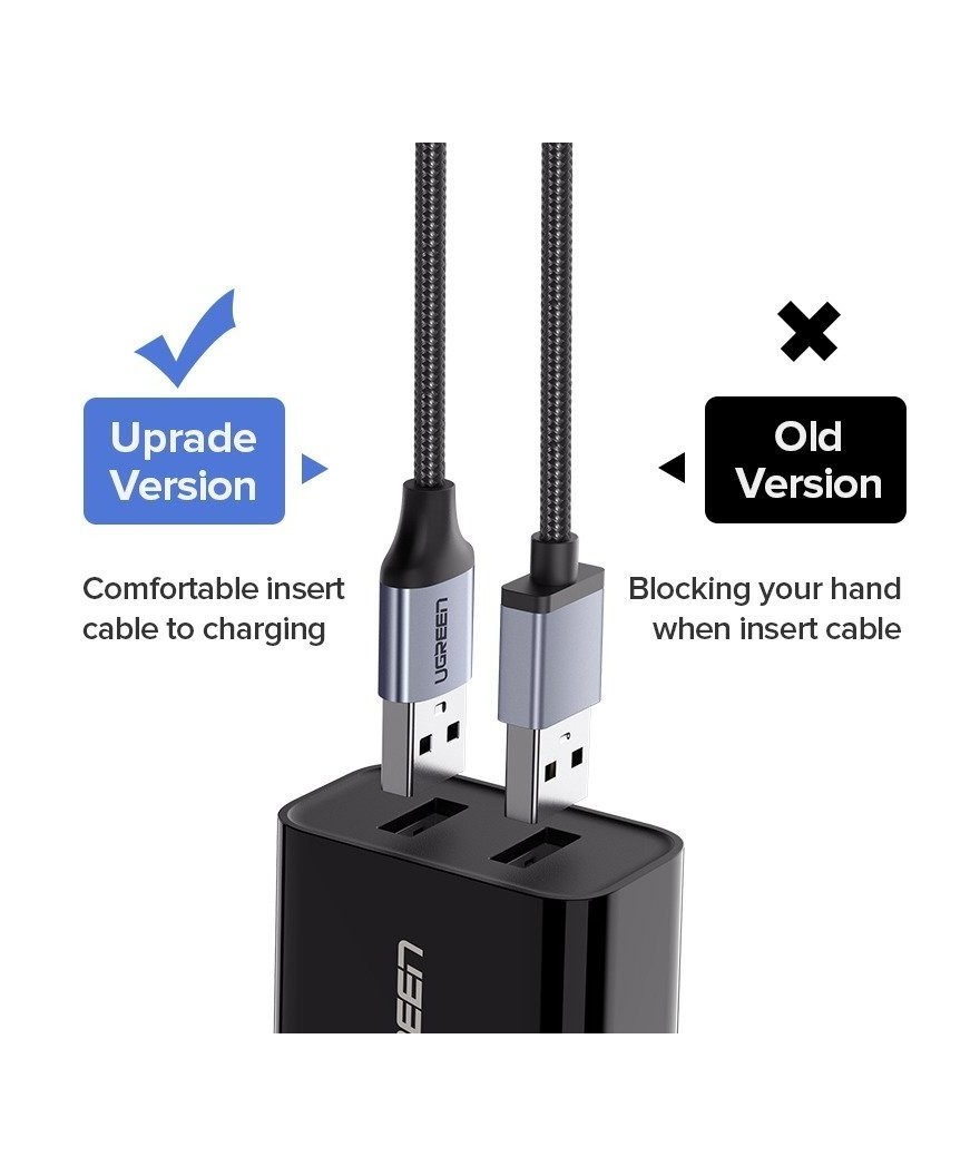 Ugreen - Câble micro USB UGREEN QC 3.0 2,4 A 1,5 m Blanc