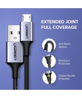 Ugreen - Câble micro USB UGREEN QC 3.0 2,4 A 1,5 m Blanc