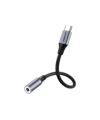 Ugreen -  Adaptateur casque  avec mini jack 3 5 mm vers USB Type C 10 cm gris