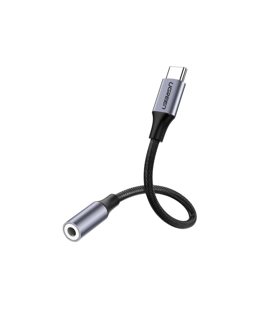Ugreen -  Adaptateur casque  avec mini jack 3 5 mm vers USB Type C 10 cm gris