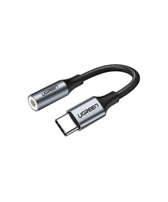 Ugreen -  Adaptateur casque  avec mini jack 3 5 mm vers USB Type C 10 cm gris