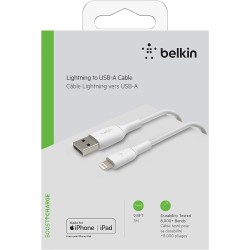 BELKIN Câble Lightning USB-A 3m blanc