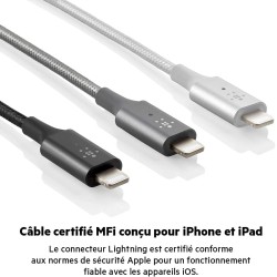 Belkin Boost Charge Smart Câble USB Type-C vers Lightning 1,2 m Noir