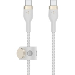 BELKIN Câble USB-C vers USB-C Silicon Tréssé 1m Blanc