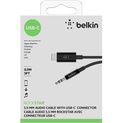Belkin RockStar Cable Jack 3,5 mm avec Connecteur USB C - 1,80 m