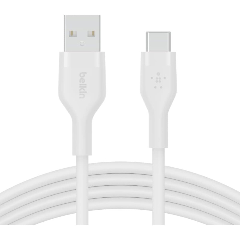 BELKIN Câble USB-A vers USB-C Silicon 2m Blanc