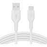 BELKIN Câble USB-A vers USB-C Silicon 2m Blanc