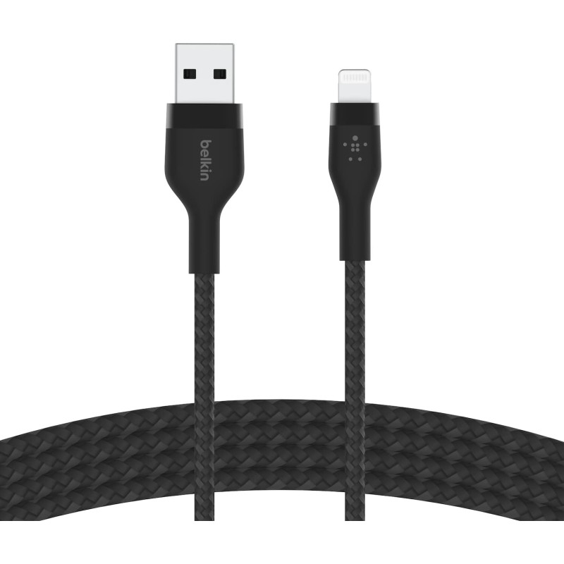 BELKIN Câble USB-A vers Lightning Silicon Tréssé 1m Noir