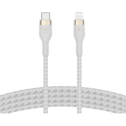 BELKIN Câble USB-C vers lightning Silicon Tréssé 1m Blanc