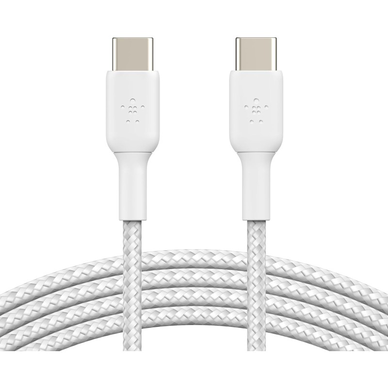 BELKIN USB-C to USB-C Braided PVC White 2m Twin Pack