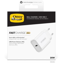 OtterBox Standard EU 20W USB-C PD Chargeur Mural, Fast Charger pour Smartphone e