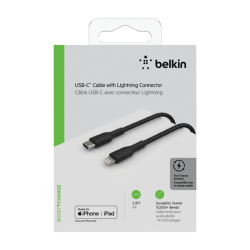 BELKIN Câble USB-C vers Lightning Tréssé 1m Noir