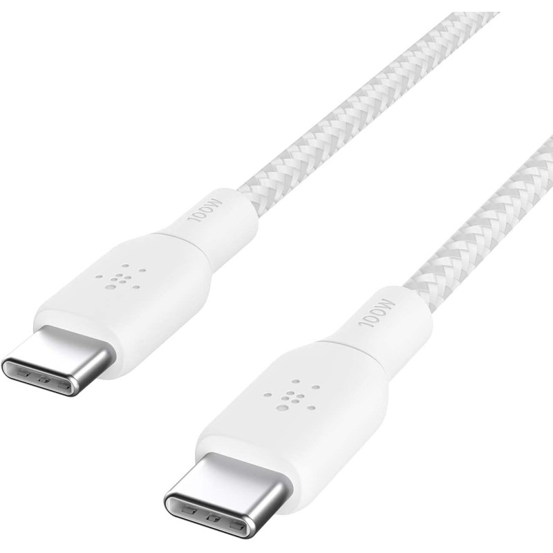 BELKIN 100w USB-C to USB-C Braided Cable 3M White