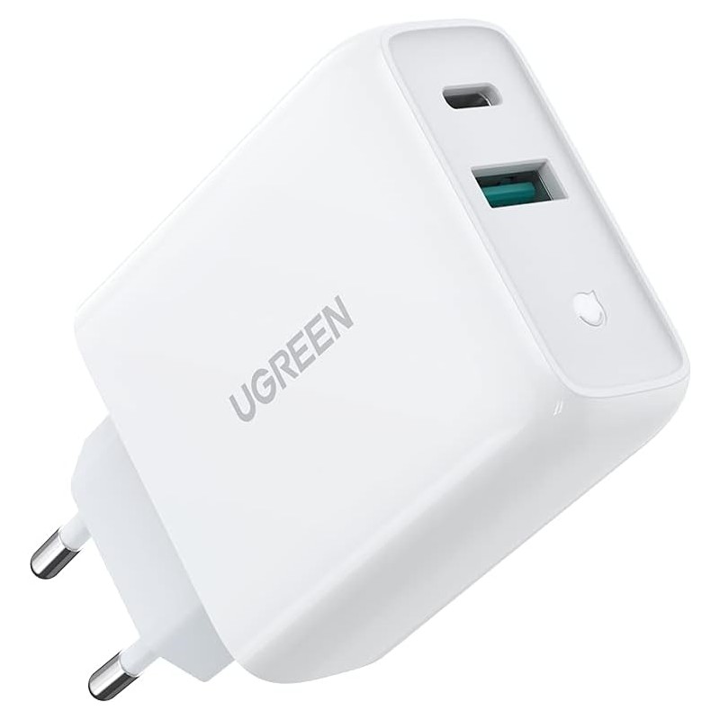 Ugreen - Wall Charger (60468) - USB-A, QC 3.0, Type-C, PD, 36W, 3A - White