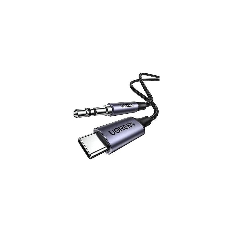 Ugreen - Adaptateur de câble audio (30633) - Type-C vers Jack 3,5 mm, 1 m - Gris