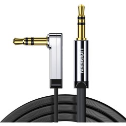 Ugreen - Câble audio Flat Design (10728) - Jack 3,5 mm vers Jack coudé 3,5 mm, 3