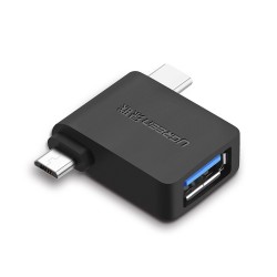 Ugreen - Adaptateur OTG (30453) - Micro-USB, Type-C vers USB 3.0 Femelle, jusqu'