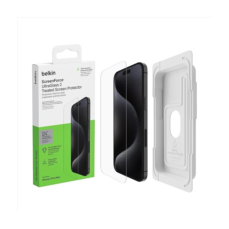 BELKIN ScreenForce Pro UltraGlass2 AM Screen Protection for iPhone 15 Pro Max