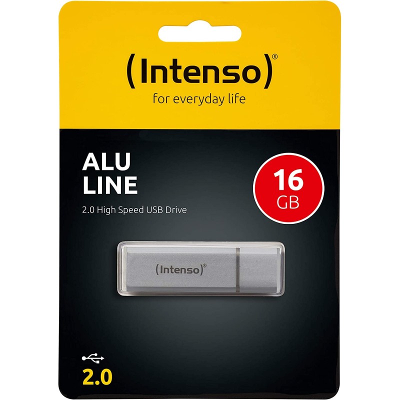 INTENSO ALU LINE USB DRIVE 16GB 3521472 28MB/S USB 2.0 SILVER