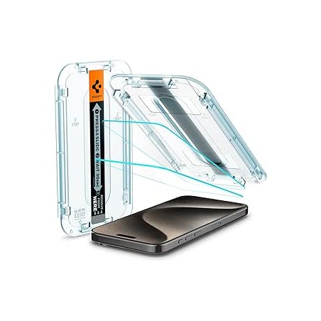 Spigen - Glas.tR EZ-FIT (Pack de 2) - iPhone 14 Pro - Transparent