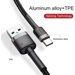 Baseus - Câble de données Cafule (CATKLF-AG1) - USB vers Type-C, Charge rapide,