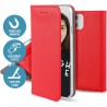 Jaym Étui Folio Stand Magnetique pour Samsung Galaxy A20E, Rouge