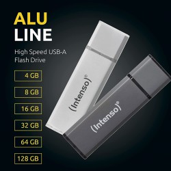 INTENSO ALU LINE USB DRIVE 8GB 3521462 28MB/S USB 2.0 SILVER