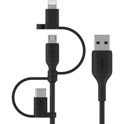 BELKIN Cable USB-A vers USB-C Lightning et MicroUSB
