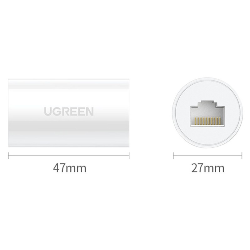 Connecteur réseau UGREEN NW116 RJ45 / RJ45 blanc