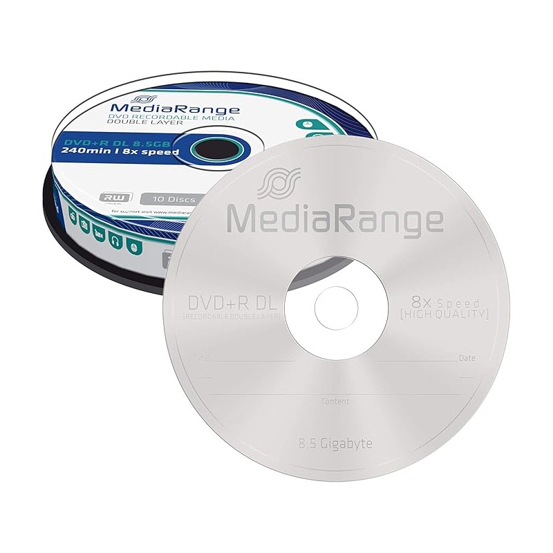 Mediarange MR466 DVD+R DL 8.5GB 8X Cake Box Lot de 10