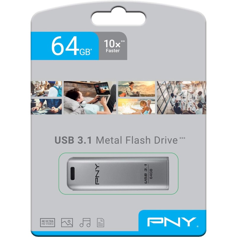 PNY Clé USB Elite Steel 64 Go