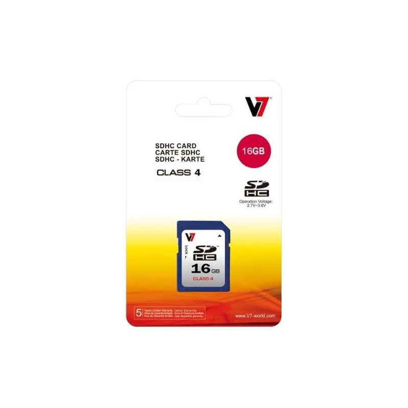 V7 - SD CARD 16GB SDHC CL4 MEM