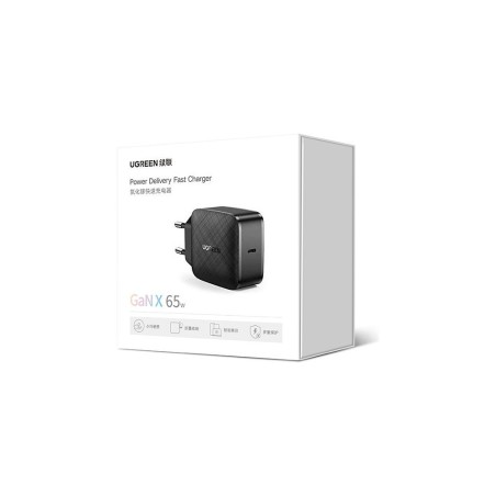 Ugreen - Chargeur mural (70817) - Type-C, PD GaN 3.0, 65W, 4A - Noir