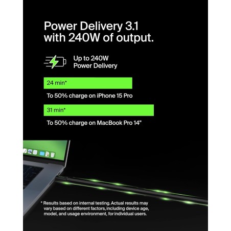 Belkin - USB-C vers USB-C, Power Delivery 240 W