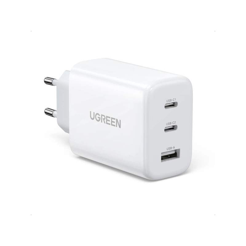 Ugreen chargeur rapide 2x USB Type C / USB 65W PD3.0, QC3.0/4.0+ white (CD275)