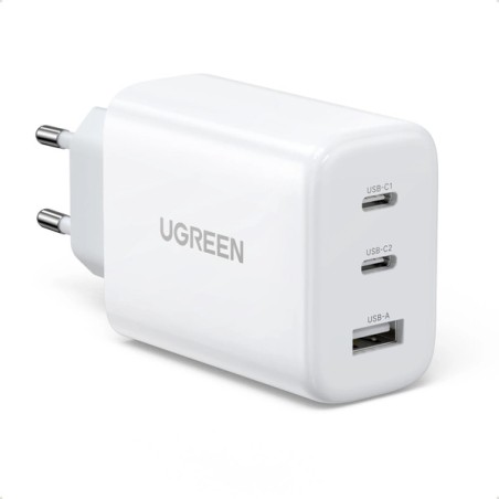 Ugreen chargeur rapide 2x USB Type C / USB 65W PD3.0, QC3.0/4.0+ white (CD275)