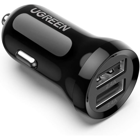 Ugreen chargeur voiture charger 2x USB 24W 4.8 A (2x 2.4 A) black (50875)