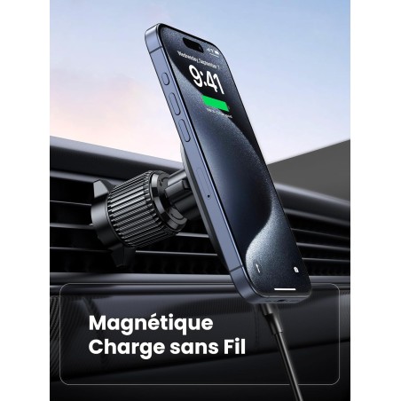 UGREEN - Support Téléphone Voiture Induction Chargeur Magnétique sans Fil