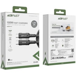 Acefast C4-03 Noir USB-C - Câble USB-C PD QC 100W 5A 480Mb/s 2m - noir