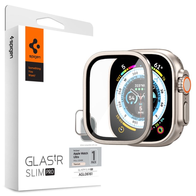 Spigen - Glas.tR Slim Pro - Apple Watch Ultra / Ultra 2 - Titane