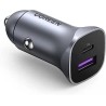 Ugreen - USB-A/USB-C 30W PPS Chargeur de voiture rapide gris (CD130)