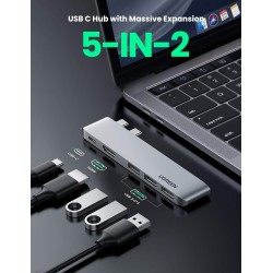 Ugreen - multifonctionnel HUB 2x USB Type C vers USB Type C (Thunderbolt 3, 100W