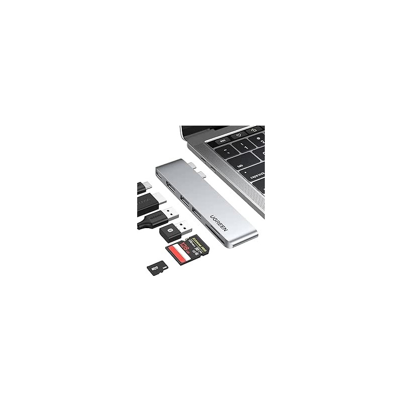 Ugreen - HUB CM380 2xUSB C - HDMI/2xUSB 3.0/SD TF/USB C - gris